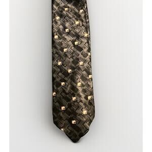 Vintage David Taylor Geometric Print Tie - 100% Polyester - Made in USA